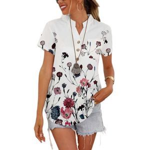 NXH White & Pink Floral Button-Front Top Size XL